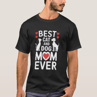 最高の猫と犬のお母さん ペットママ愛好家 母の日 Tシャツ