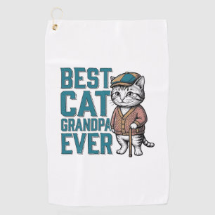 最高の猫のおじいちゃん ネコ おじいちゃん ヴィンテージTシャツ デザイン ゴルフタオル