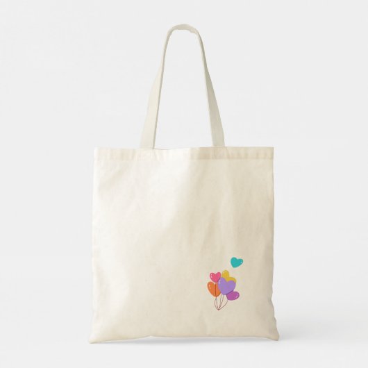 最高の猫のお母さんかわいいタキシード子猫カラフル風船T トートバッグ (裏面)