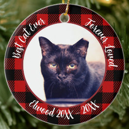 最高の猫のカスタムネーム クリスマスペットのギフト セラミックオーナメント
