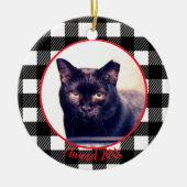 最高の猫のカスタム名 クリスマス ペットギフト セラミックオーナメント (正面)