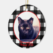 最高の猫のカスタム名 クリスマス ペットギフト セラミックオーナメント (左)