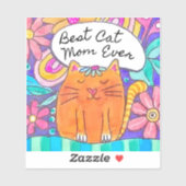最高の猫のママ ギフトラベル シール (シート)