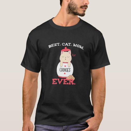 最高の猫のママ  ココアクッキーの瓶の中の猫  1 Tシャツ (正面)