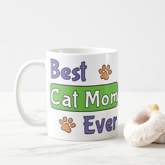 最高の猫のママ コーヒーマグカップ (ドーナツ)
