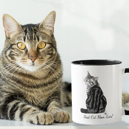 最高の猫のママ シルバータビー 母の日 マグカップ