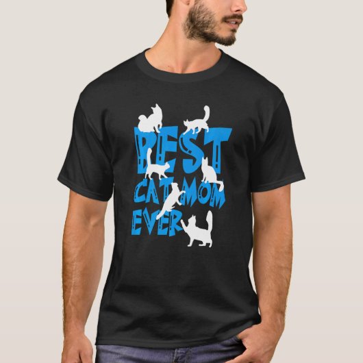 最高の猫のママ ネコ好きママさん Tシャツ (正面)