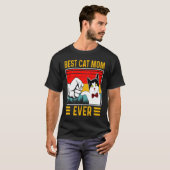 最高の猫のママ ネコ母さん グランマ 猫好きな人へ Tシャツ (正面フル)