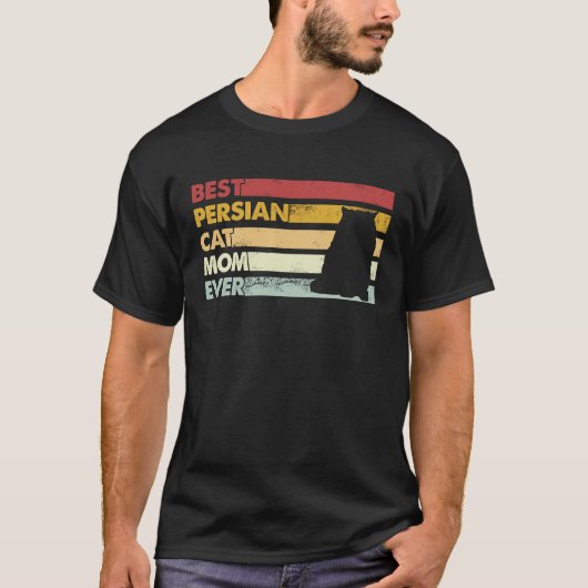 最高の猫のママ ペルシャ猫の母 Tシャツ (正面)