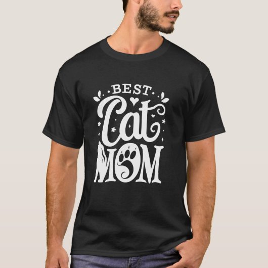 最高の猫のママ 猫のお母さん ネコのママ Tシャツ (正面)