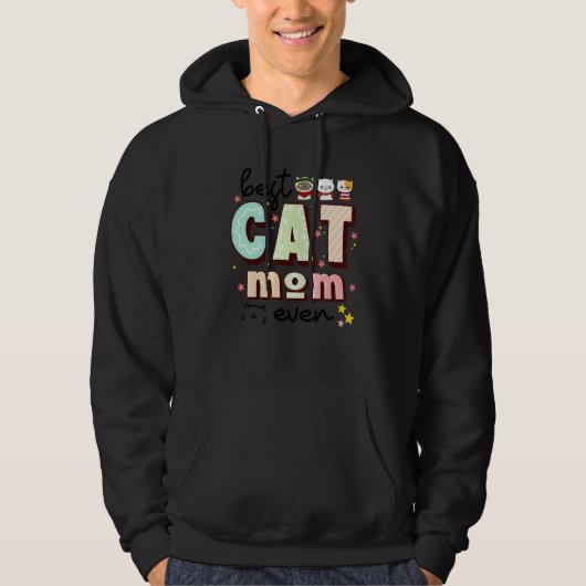 最高の猫のママ 猫好きのための パーカ (正面)