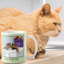 最高の猫のママ 甘いタビー猫 母の日 グリーン