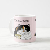 最高の猫のママ 甘やかされた三毛猫 母の日 ピンク コーヒーマグカップ (正面左)