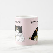 最高の猫のママ 甘やかされた三毛猫 母の日 ピンク コーヒーマグカップ (中央)
