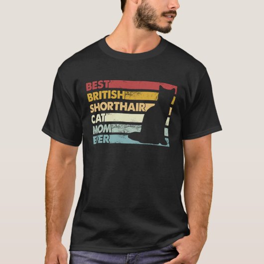 最高の猫のママ 英国短毛種の猫の母 Tシャツ (正面)