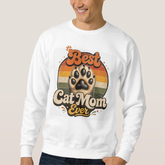 最高の猫のママTシャツ スウェットシャツ (正面)