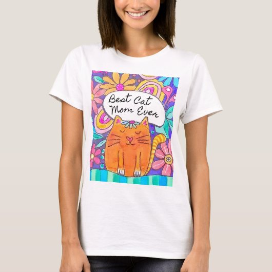 最高の猫のママTシャツ Tシャツ (正面)
