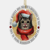 最高の猫の願い | 両面 セラミックオーナメント (右)