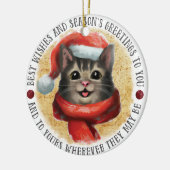 最高の猫の願い | 両面 セラミックオーナメント (左)