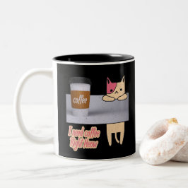 最高の猫グッズ｜I Need Coffee Right Meow ツートーンマグカップ