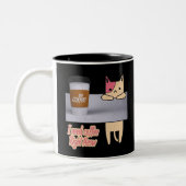 最高の猫グッズ|I Need Coffee Right Meow ツートーンマグカップ (左)