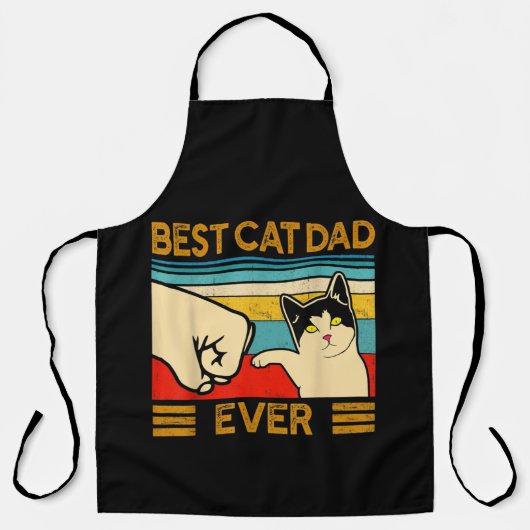 最高の猫パパおもしろいのパパ エプロン (正面)
