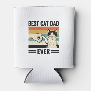 最高の猫パパだぜ レトロ猫の拳サークルTシャツ_1 缶クーラー