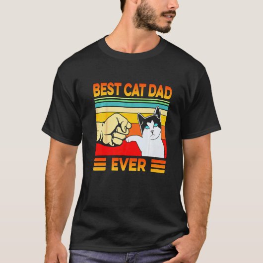 最高の猫パパだね 釣り好きパパ Tシャツ (正面)