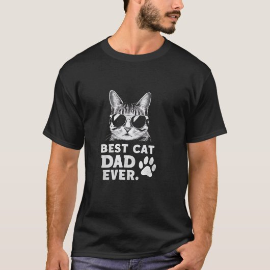 最高の猫パパだね 面白い猫の父 Tシャツ (正面)