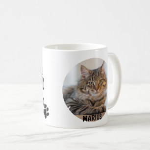 最高の猫パパにゃんこ足跡フォトTシャツ コーヒーマグカップ