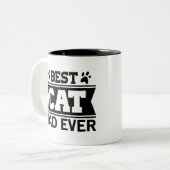 最高の猫パパカスタマイズEver Cat写真 ツートーンマグカップ (正面左)