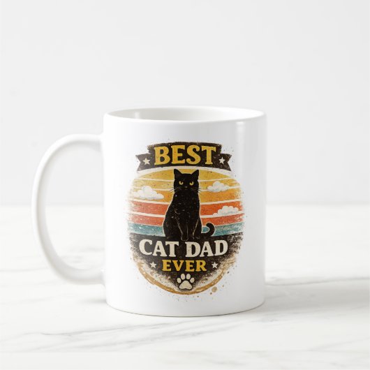 最高の猫パパコーヒーマグ | 父の日ギフト コーヒーマグカップ (左)