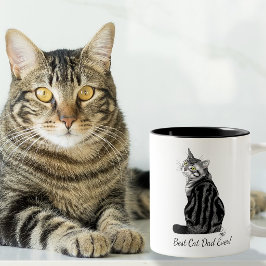 最高の猫パパ シルバータビー 父の日 ツートーンマグカップ