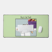 最高の猫パパ タビー猫 父の日 グリーン デスクマット (キーボード&マウス)