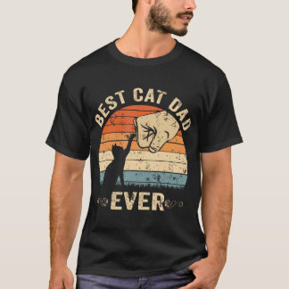 最高の猫パパ ネコおやじ ネコ父 のためのビンテージ ファーザーズデー Tシャツ