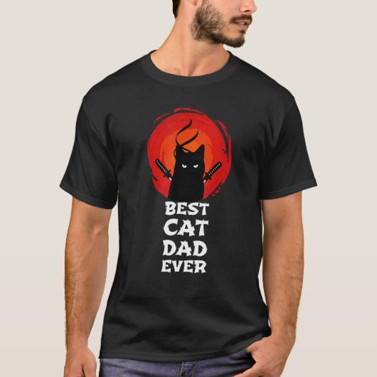 最高の猫パパ ネコ父の日レトロJ Tシャツ (正面)