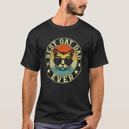 最高の猫パパ ネコ 父の日 2 Tシャツ (正面)
