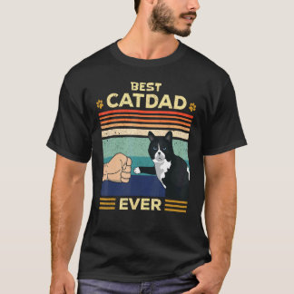 最高の猫パパ ビンテージ レトロ 猫 ギフト メンズ 父の日ギフト Tシャツ