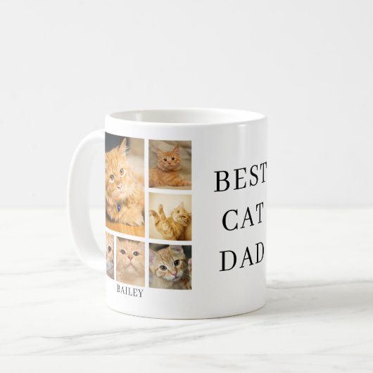最高の猫パパ フォトギフト コーヒーマグカップ (正面左)