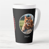 最高の猫パパ ペットオーナー カスタム写真 父の日 カフェラテマグ (右アングル)