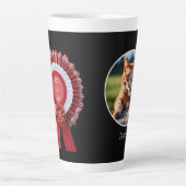 最高の猫パパ ペットオーナー カスタム写真 父の日 カフェラテマグ (正面)