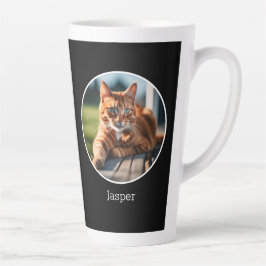 最高の猫パパ ペットオーナー カスタム写真 父の日 カフェラテマグ