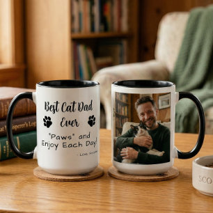 最高の猫パパ ポーズ ペット フォト コーヒー マグカップ