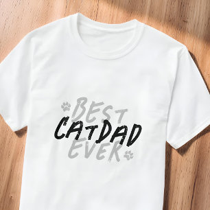 最高の猫パパ モダン ブラック&グレー グランジ Tシャツ