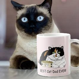 最高の猫パパ 三毛猫の日頃の感謝をこめて ピンク コーヒーマグカップ