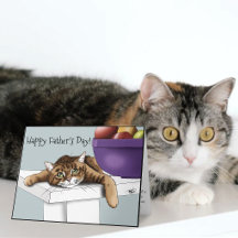 最高の猫パパ 愛らしいタビー猫 父の日 グリーン