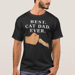 最高の猫パパ 父&子猫の肉球ハイタッチTシャツ Tシャツ
