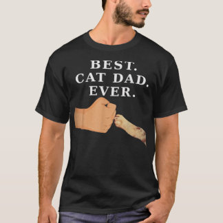 最高の猫パパ 父＆子猫の肉球ハイタッチTシャツ Tシャツ