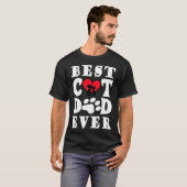 最高の猫パパ 猫のお父さん 父の日 クリスマス Tシャツ (正面フル)