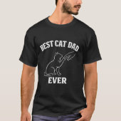 最高の猫パパ 猫好きへのユニークなギフト Tシャツ (正面)